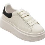 Pantofi sport Dama FLAVIA PASSINI alb-negru, 3F612, din piele naturala