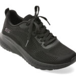 Pantofi sport Dama SKECHERS negri, BOBS SQUAD CHAOS, din material textil