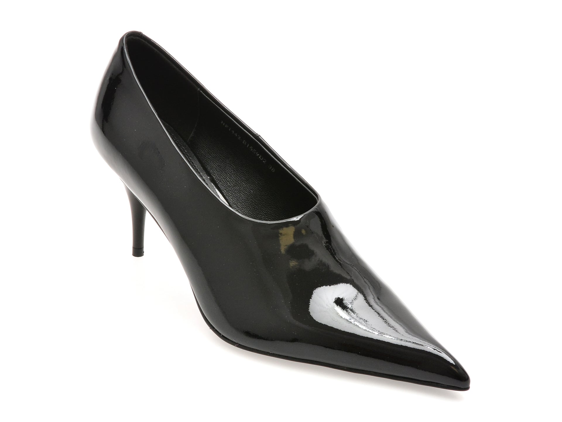71e04539ce2182ea31b947814b2d7c33b904a1314610e00f3b67ca2b9f21d20c Pantofi dama eleganti EPICA PREMIUM negri, HF1442, din piele naturala lacuita - imagine 1