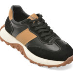 Pantofi sport OTTER negri, SN60003, din piele naturala