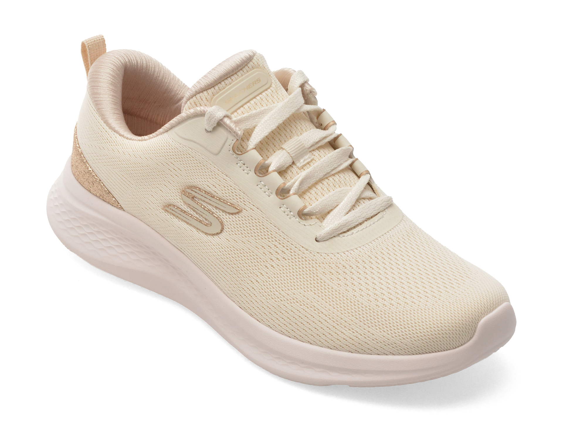 74d73e5233c2e1c751f9b08ff6e66a007d5f9c322b5646c0c216b0ded32e78dd Pantofi sport Dama SKECHERS bej, SKECH-LITE PRO 2.0, din material textil - imagine 1