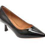 Pantofi dama eleganti EPICA negri, D05555, din piele naturala lacuita