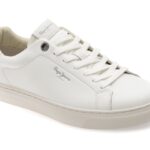 Pantofi sport PEPE JEANS albi, MS00020, din piele naturala