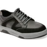 Pantofi sport OTTER negri, 1374, din piele naturala
