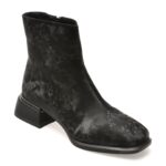 Botine EPICA negre, V1338, din piele naturala