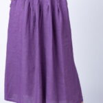 Fusta lunga casual, mov, din in, cu o curea fancy