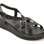 Sandale EPICA negre, WC60005, din piele naturala