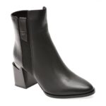 Botine elegante EPICA negre, A496, din piele naturala