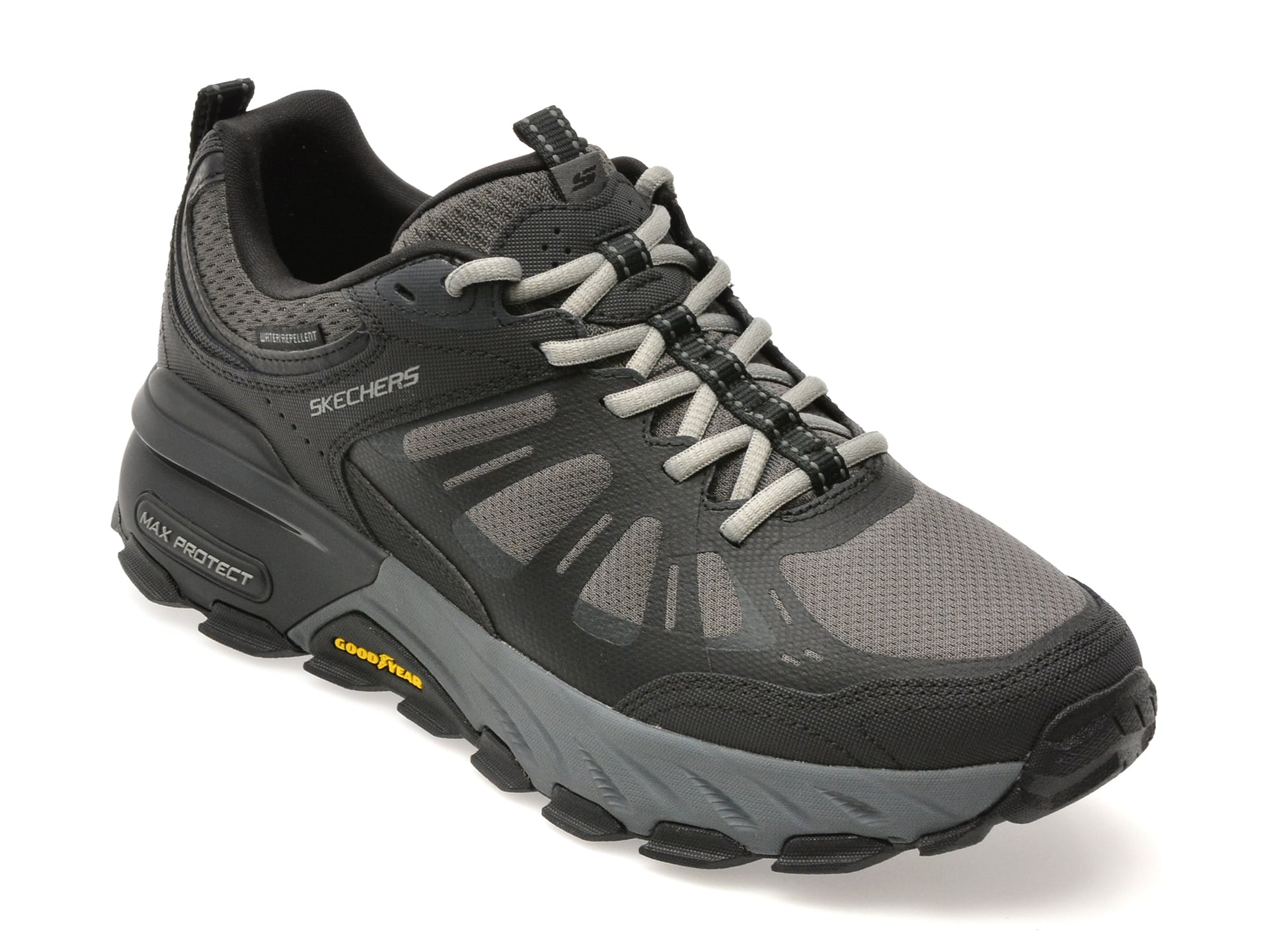 8027614c6519e9f7bf949c4d91f5c45be9aea58b9c42422bb08a966d80f80e37 Pantofi sport SKECHERS negri, MAX PROTECT, din material textil - imagine 1