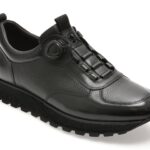 Pantofi sport EPICA negri, G48, din piele naturala