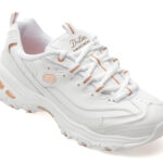 Pantofi sport Dama SKECHERS albi, D LITES, din piele ecologica