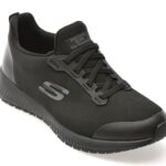 Incaltaminte Dama sport SKECHERS negri, SQUAD SR, din material textil