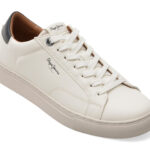 Pantofi sport PEPE JEANS albi, MS0048, din piele ecologica