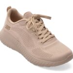 Pantofi sport Dama SKECHERS nude, BOBS SQUAD CHAOS, din material textil