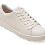 Pantofi sport Dama GEOX albi, D45WEB, din piele naturala
