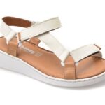 Sandale SHOOZY albe, EV4041, din piele naturala