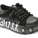 Pantofi sport Dama GRYXX negri, 90713, din piele intoarsa