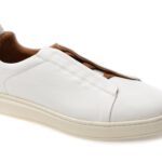 Pantofi sport BULLETTI albi, 7178, din piele naturala