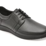 Pantofi BITE THE BULLET negri, BRL901, din piele naturala