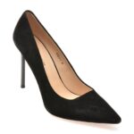 Pantofi dama eleganti EPICA PREMIUM negri, X212, din piele intoarsa