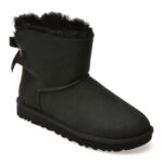 Ghete Femei UGG negre, MINI BAILEY BOW II, din piele intoarsa