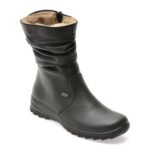 Ghete Femei RIEKER negre, Z7171, din piele ecologica