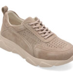 Pantofi sport Dama PASS COLLECTION gri, J860008, din nabuc