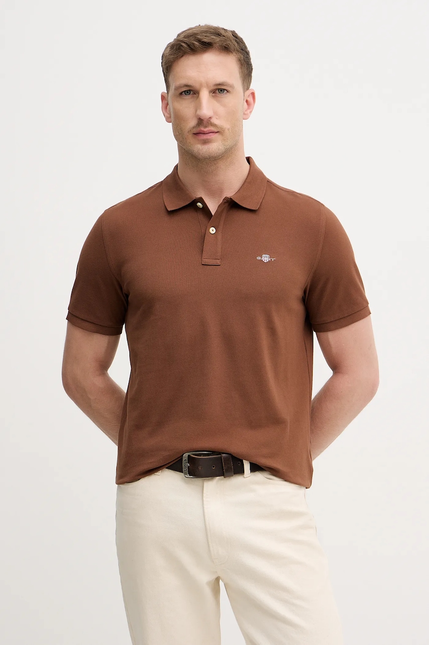 AW23-POM04J-88X_F1 Tricou Barbati Gant polo de bumbac - imagine 1