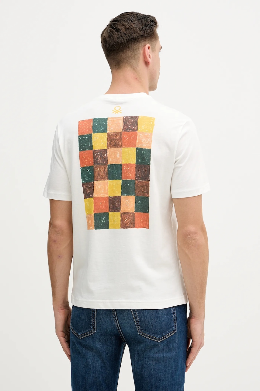 AW25-TSM1IZ-01X_F1 Tricou Barbati United Colors of Benetton tricou din bumbac - imagine 1