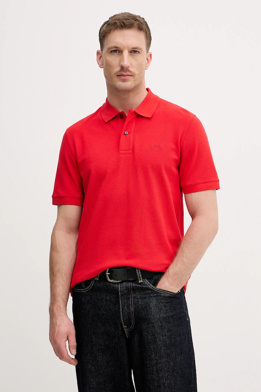 SS26-POM00P-33X_F1 Tricou Barbati BOSS polo de bumbac Pallas - imagine 1