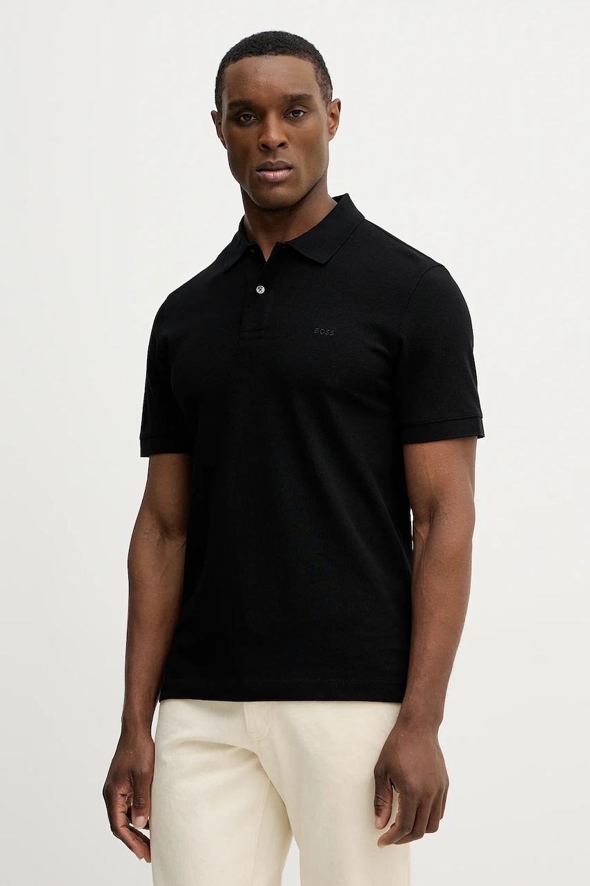 SS26-POM00P-99X_F1 Tricou Barbati BOSS polo de bumbac Pallas - imagine 1