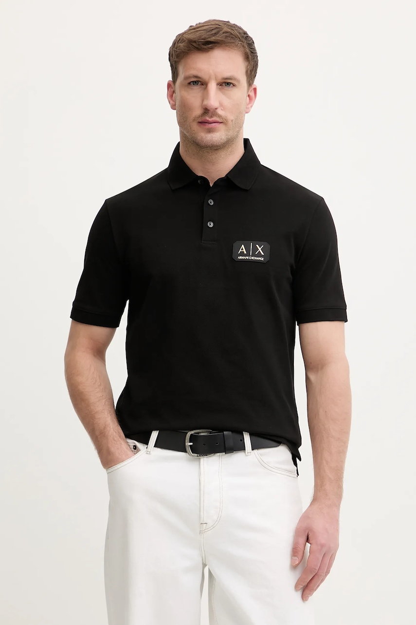 SS26-POM027-99X_F1 Tricou Barbati Armani Exchange polo de bumbac - imagine 1