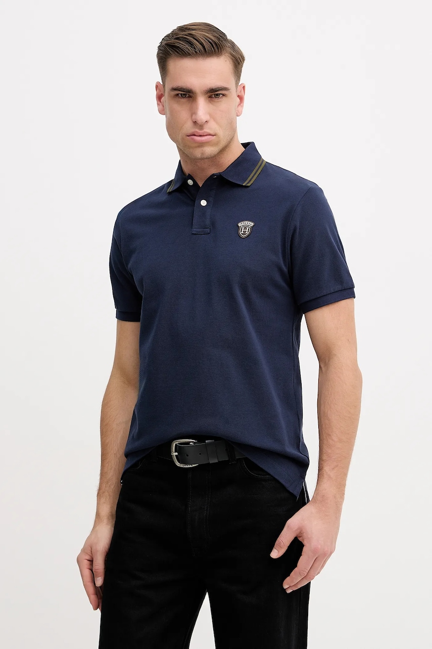 SS26-POM038-59X_F1 Tricou Barbati Hackett London polo de bumbac - imagine 1