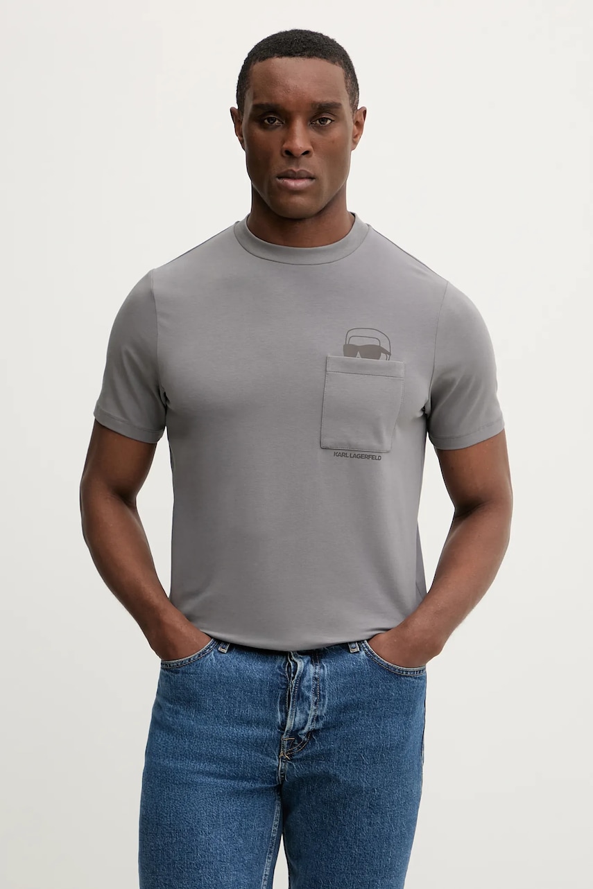 SS26-TSM01E-90X_F1 Tricou Barbati Karl Lagerfeld tricou - imagine 1