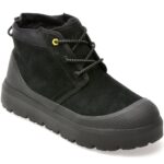 Ghete UGG negre, NEUMEL WEATHER HYBRID, din piele intoarsa
