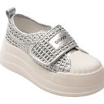 Pantofi sport Dama GRYXX argintii, 6771, din piele ecologica