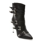 Botine elegante FLAVIA PASSINI negre, C2137, din piele naturala