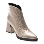 Botine elegante EPICA argintii, 2748, din piele naturala