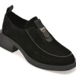 Pantofi dama EPICA negri, LD1139, din piele intoarsa