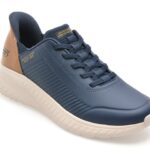 Pantofi sport SKECHERS bleumarin, BOBS SQUAD CHAOS, din piele ecologica