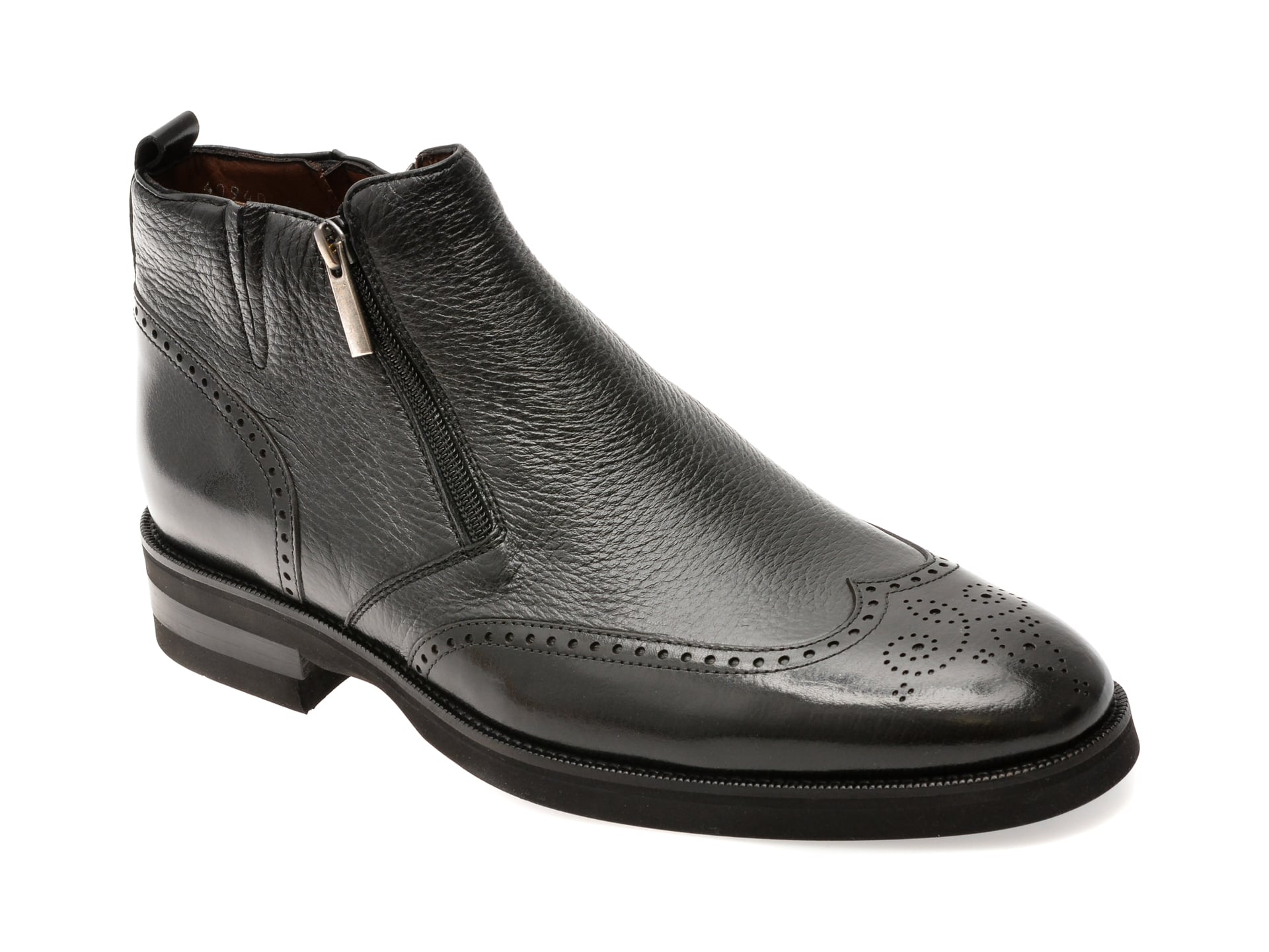 a462504ee980fba91cf7c8655601e53de93b0771c5178f7643b4c280b867b84c Ghete elegante LE COLONEL negre, 40940, din piele naturala - imagine 1
