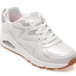 Pantofi sport Dama SKECHERS albi, UNO GEN1, din piele ecologica