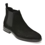 Ghete elegante ALDO negre, GIO 001, din piele intoarsa