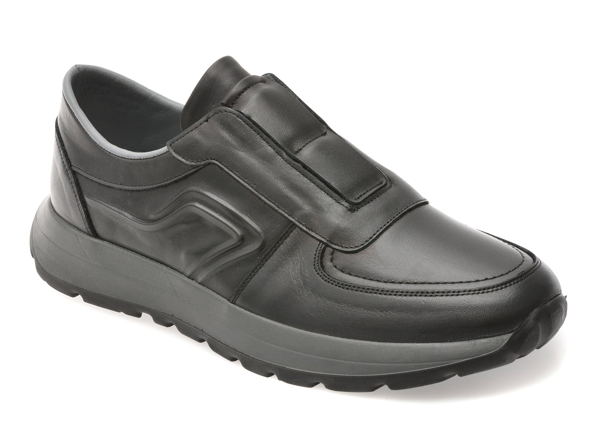 aa0373c8744c8099e94131503f32c9ef25054c40dd4367e7662c1783b5307606 Pantofi sport OTTER negri, DD1200, din piele naturala - imagine 1