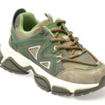 Pantofi sport GRYXX verzi, 1006, din material textil si piele naturala