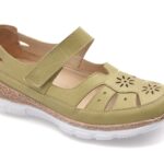 Pantofi dama EVIDA verzi, EV2924, din piele naturala