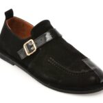 Pantofi dama EPICA negri, 4796005, din piele intoarsa