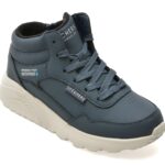 Ghete SKECHERS bleumarin, UNO LITE, din piele ecologica