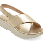 Sandale CLARKS aurii, DASH LITE WISH, din piele naturala