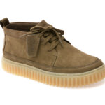 Ghete CLARKS kaki, TORHILL LACE HI, din nabuc